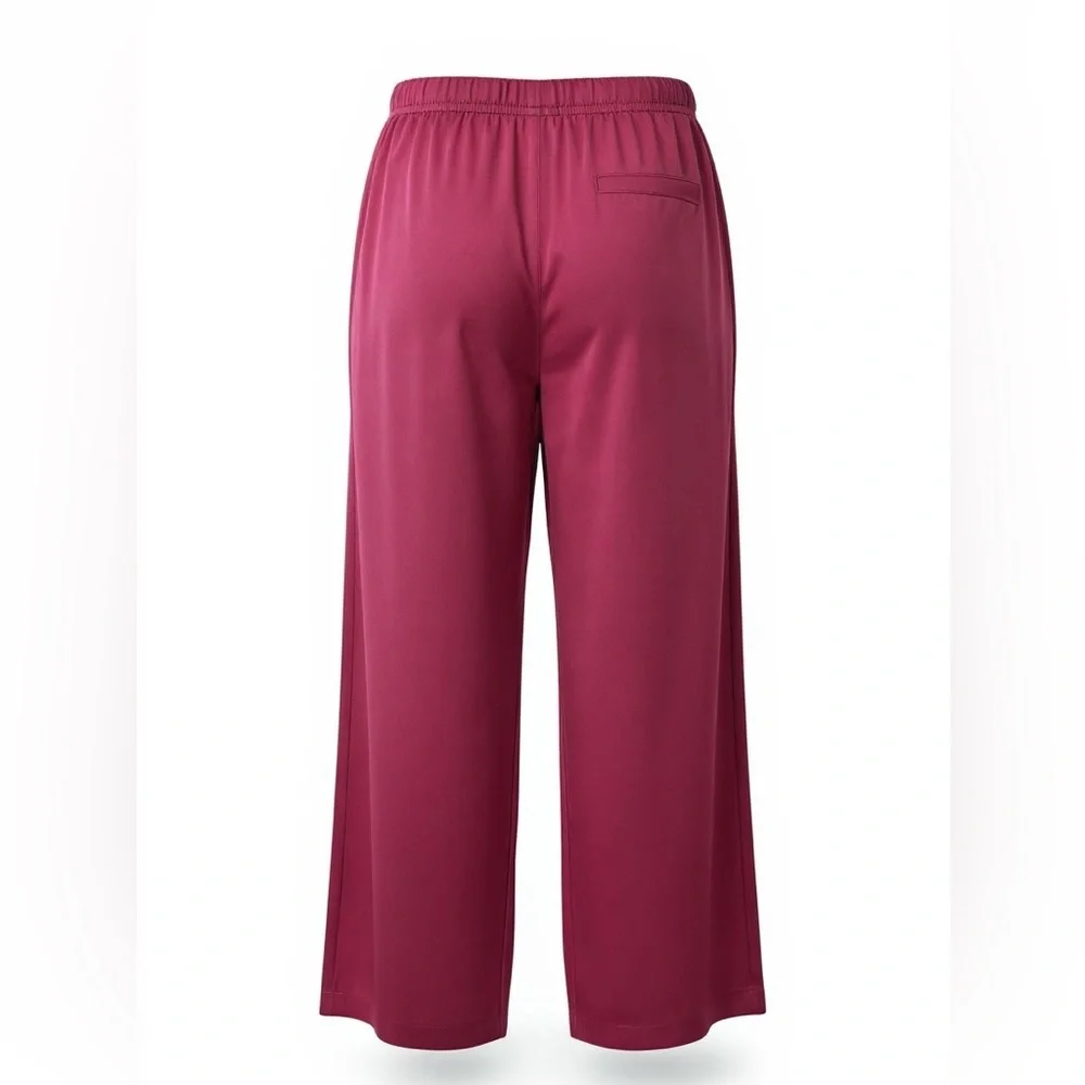 Calvin Klein Women's Wide Leg Magenta Pants - Picture 2 of 5